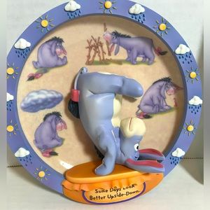 NIB Bradford Exchange Eeyore plate decor Some Days Look Better Upside down